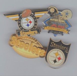 Old Pittsburgh Steelers Collector Football Lapel Pins with Steeler