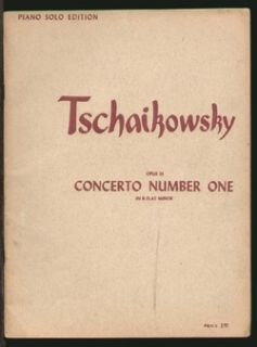Concerto No 1 B Flat Minor Tschaikowsky 1947 Piano Solo Vintage Sheet