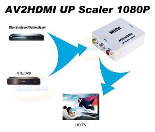Full 1080p Composite AV CVBS RCA to HDMI Converter PAL NTSC TV PC PS3