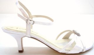 Coloriffics Womens Jordan White Satin Strappy Heel Size 9 W