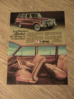 1979 Jeep Wagoneer Limited Advertisement 4WD Quadra Trac Ad Drive AMC