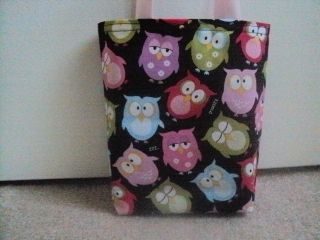 SLEEPY OWL FABRIC PARTY FAVORS BAGS TOTES,BAGS HM