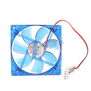  Pins 120mm IDE Computer Chassis Crystal Fan for PC Cooling System Blue