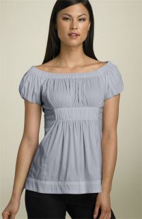 BCBGMAXAZRIA Poplin Peasant Blouse