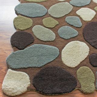 Modern Area Rugs 5x8 Carpet Pebbles Cobblestone Brown