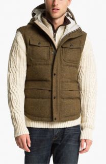 Hunter Hooded Wool Vest with Down Fill