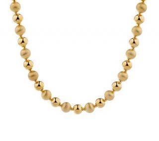 Veronese 18K Clad 20 Polished and Satin Bead Necklace —