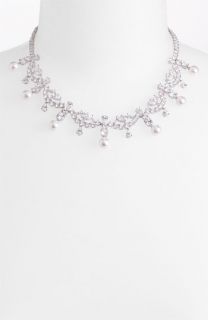 Nadri Simulated Pearl & Cubic Zirconia Necklace