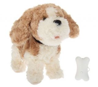 Polly the Pup Realistic Interactive Plush Puppy w/ Bone Remote