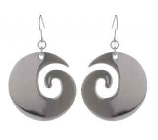 Steel by Design Abstract Swirl Design Earrings —