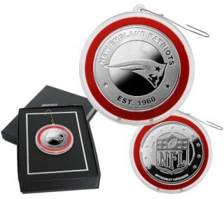 NFL New England Patriots Silver Plated Coin Ornament —