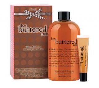 philosophy hot buttered rum 3 in 1 24oz gel, and lip shine duo 