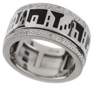 As IsAffinity Diamond 1/7cttw Enamel Skyline Sterling Ring —