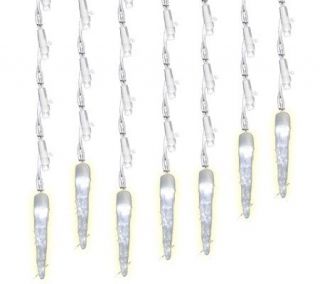 60 Count Pure White Ice LED Icicle Lights —