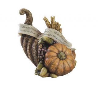 11.5 Harvest Cornucopia With Verse Figurine byRoman —