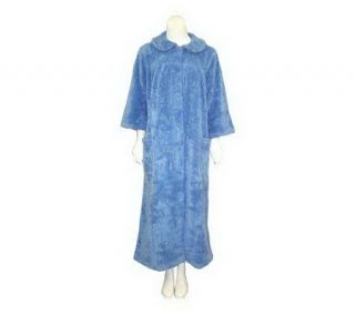 Soft Ones Womens Long Cotton Chenille Snap Front Robe —