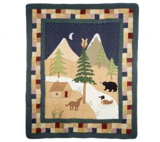 Limited Edition Mountain Forest Reversible Pieced Quilted Throw