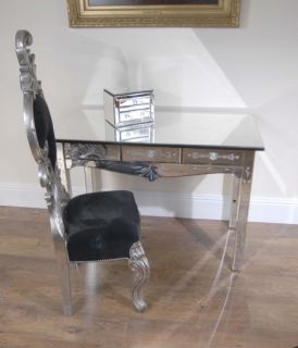 gorgeous Italian mirrored console table or writing desk. The table