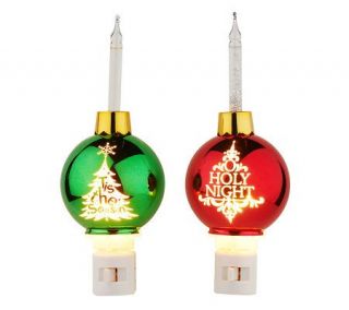 Set of 2 Ornament Shaped Bubble Night Lights —