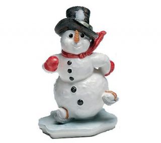 Goebel Porcelain Ice Skater Snowman Figurine —