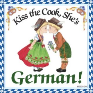 german ceramic magnet tile kiss the cook kiss the cook she s german