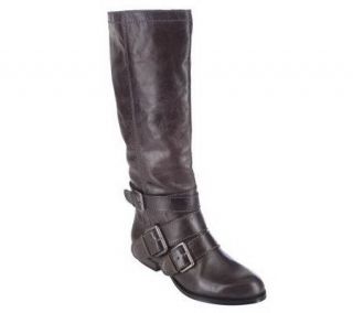 Makowsky Leather High Shaft Boots w/ Triple Buckle Detail — 