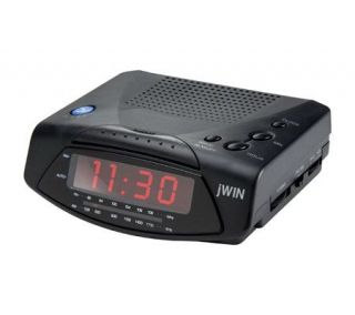 jWIN JL204BLK AM/FM Alarm Clock Radio   Black —