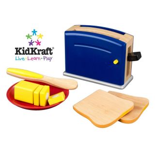 NEW KidKraft Wooden Kitchen Toaster Pretend Play Set   Primary Colors