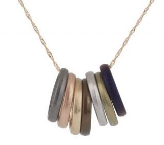 Colors of Gold Seven Lucky Rings Necklace 14K Gold —