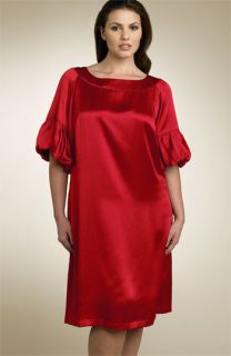 Kate by Kathryn Conover Lantern Sleeve Silk Charmeuse Dress (Plus)