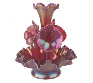 Fenton Art Glass Ruby Stretch 5 Piece Epergne —