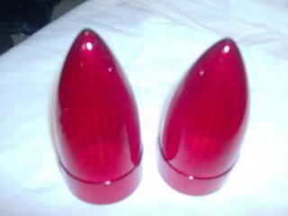 1959 Cadillac Tail Light Lenses Pair 59 Caddy Red Light