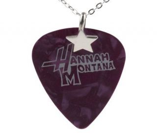 Disney Sterling Hannah Montana Guitar Pick Pendant w/Chain —