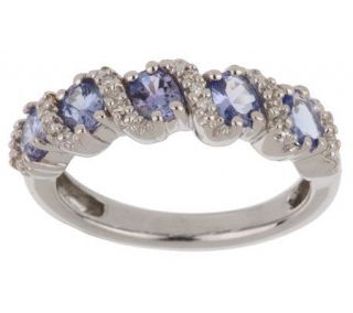 Sterling 0.65 ct tw Tanzanite and Diamond Accent Ring —