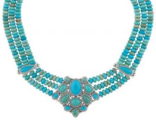 Carolyn Pollack Sterling Jewerly 14 Turquoise Necklace —