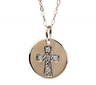 EternaGold Cross Diamond Accent Pendant with 18 Chain 14K Gold
