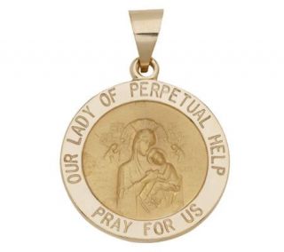 Round Our Lady of Perpetual Help Pendant, 14K Gold —