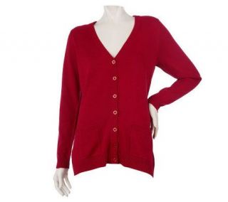 Denim & Co. Essentials Long Sleeve Sweater Cardigan —