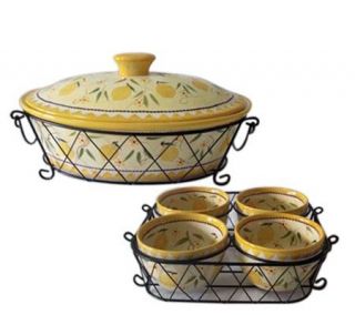 Temp tations Lemon Zest 9 pc. Oval and Round Entertaining Set