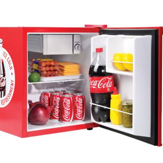 Coca Cola Mini Fridge w Top Ice Box Freezer Compact Beverage Food