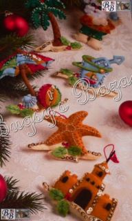 Bucilla 6 Coolin’ It Beach Felt Christmas Ornaments Kit