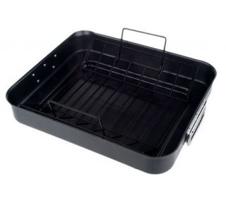 CooksEssentials Nonstick 17 3/4 x 15 Roaster with Pour Spout