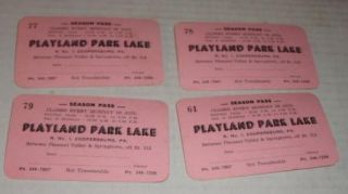 Playland Park Lake Coopersburg PA vint PASSES Outdated