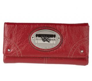KathyVanZeeland Flap Clutch Wallet w/ Signature Hardware —