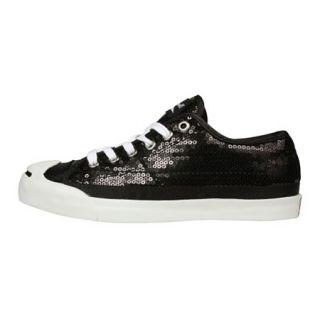 Womens Converse Jack Purcell Black Sequin Lo