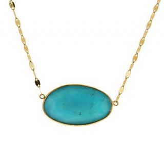18 Organic Shaped Turquoise Glimmer Necklace, 14K —