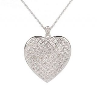 Nadri Quilted Pave Heart Pendant on 16 18 AdjustableChain —