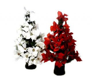 Fiber Optic 32 inch Poinsettia Bush —