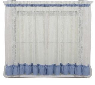 Kimberly Lace with Poly Cotton 80 x 24 Tier Curtain —