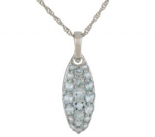 Sterling 3.15 ct tw Aquamarine Oval Enhancer with 18 Chain —
